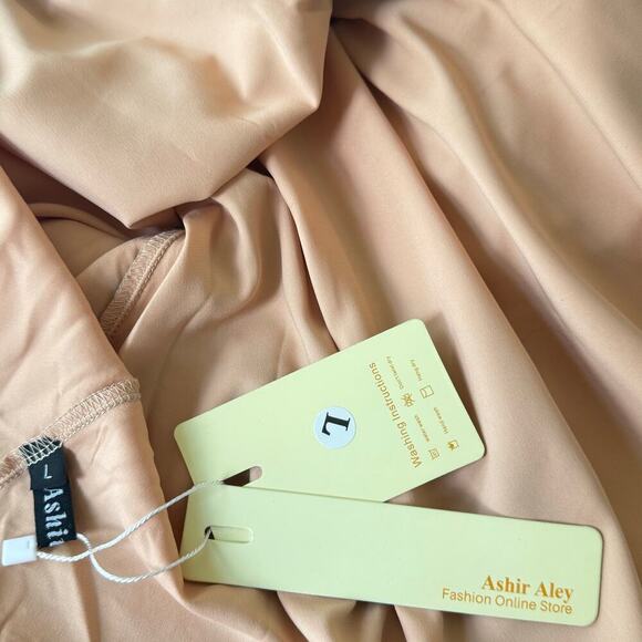 NEW Ashir Aley Royal Blue Cut Out Lace over Nude V-Neck Hi-Lo Dress Women's Sz L - Picture 5 of 9